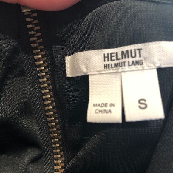 Helmut Lang Black V Neck Dress with Dramatic Metal Back Zip Size S - Picture 7 of 9